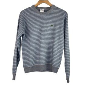 Lacoste Womens Wool Blend Striped Pullover Sweater